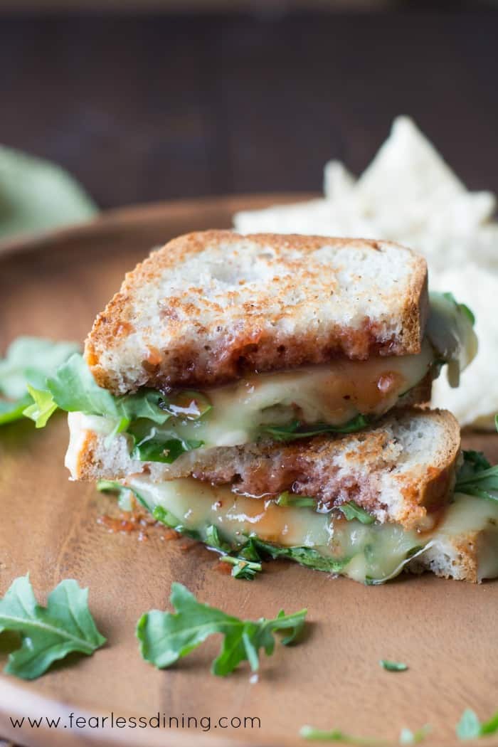 Gluten Free Pepper Jack Grilled Cheese with Strawberry Hot Sauce and