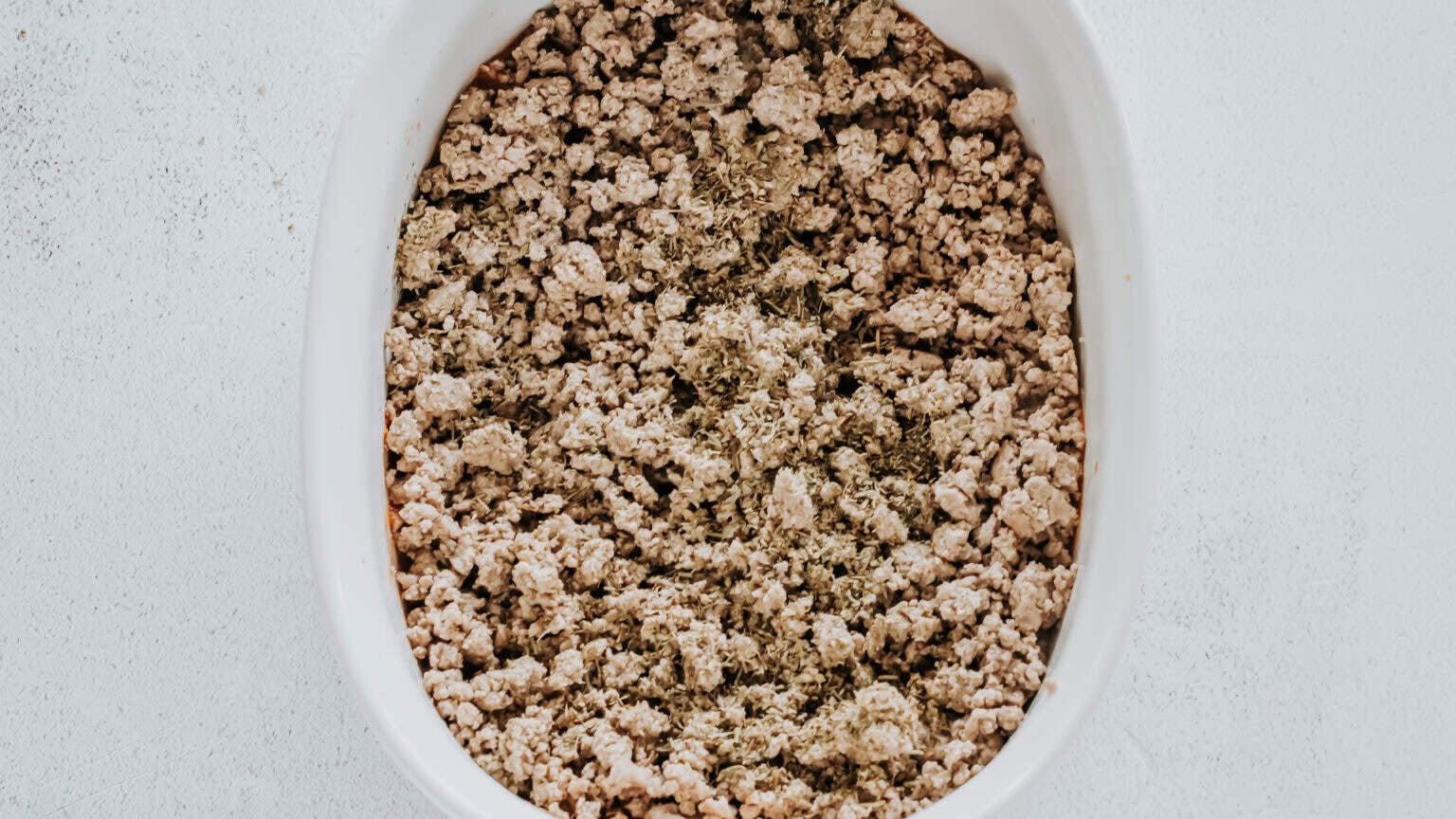 ground beef in casserole dish