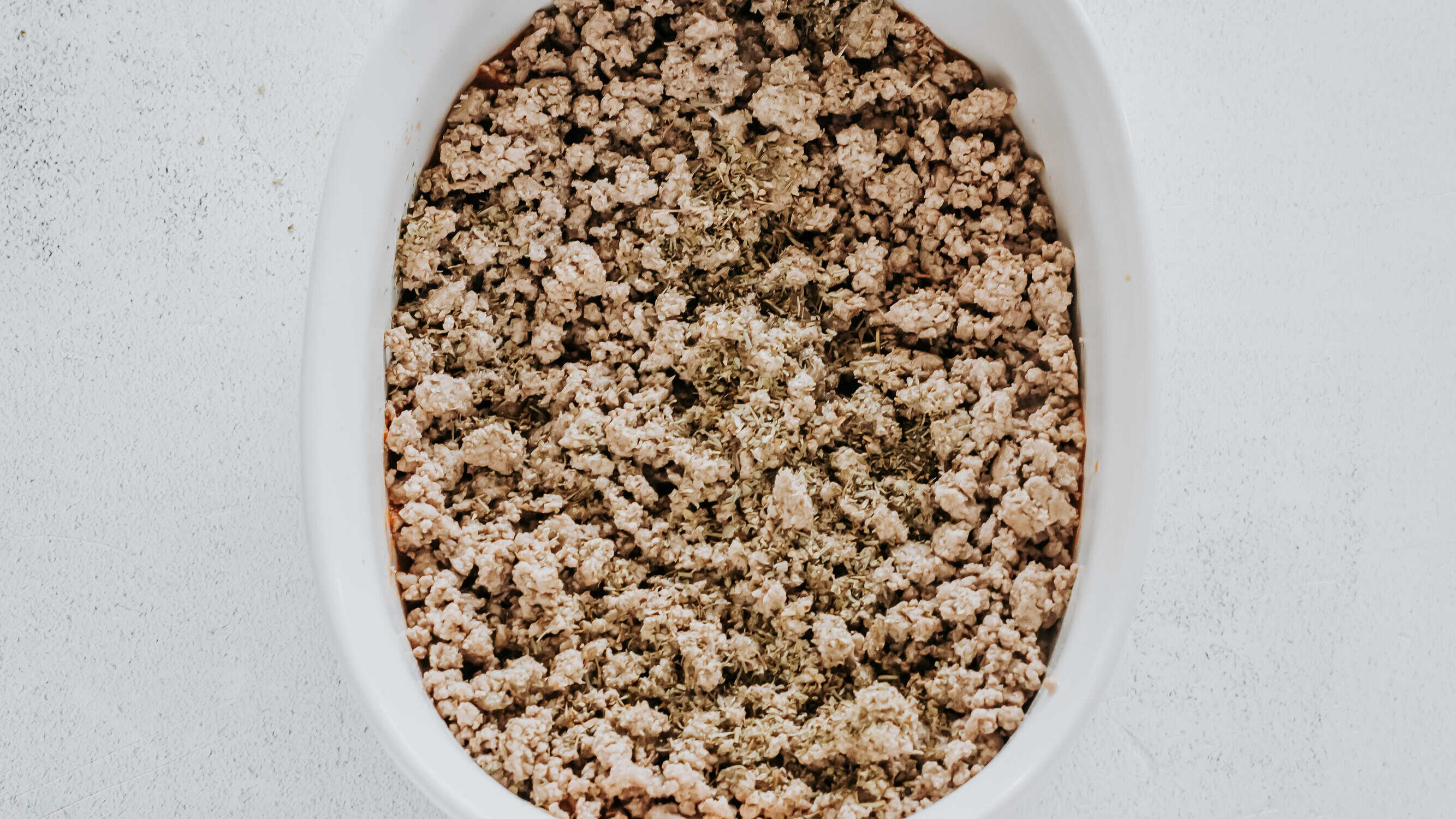 ground beef in casserole dish