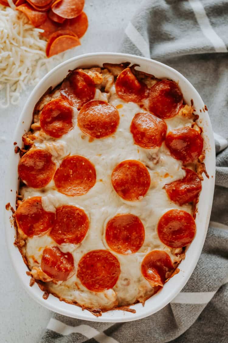 easy pepperoni pizza casserole