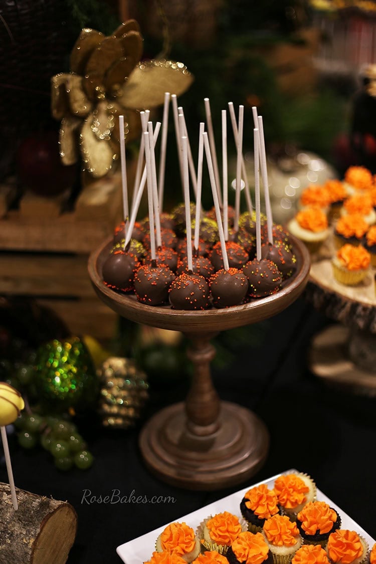 Chocolate Cake Pops with Sprinkles