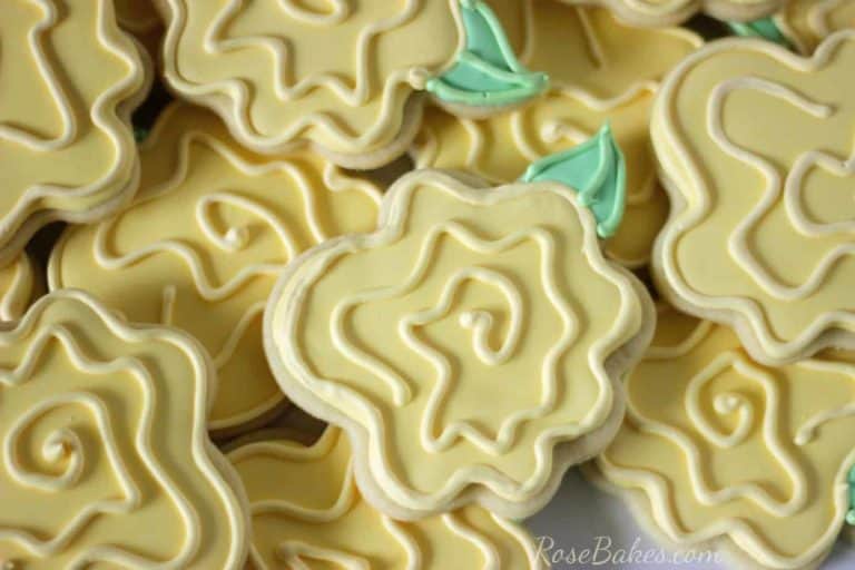 Whimsical Yellow Rose Cookies