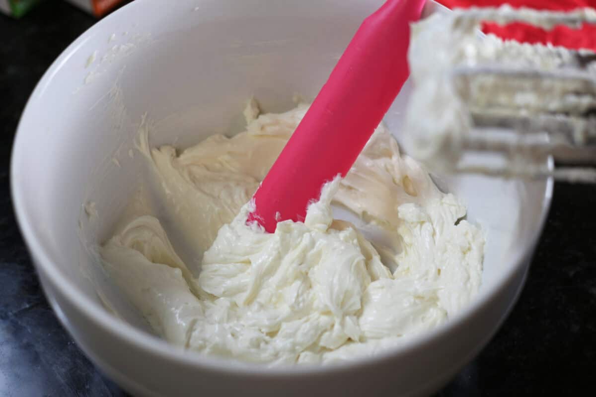 mixed up mayo, sour cream and cream cheese