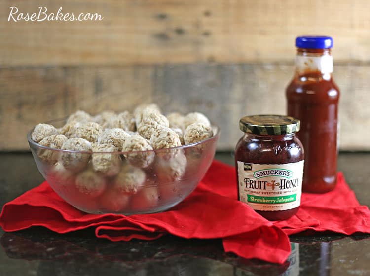 Easy 3 Ingredient Sweet & Spicy Meatballs by Rose Bakes