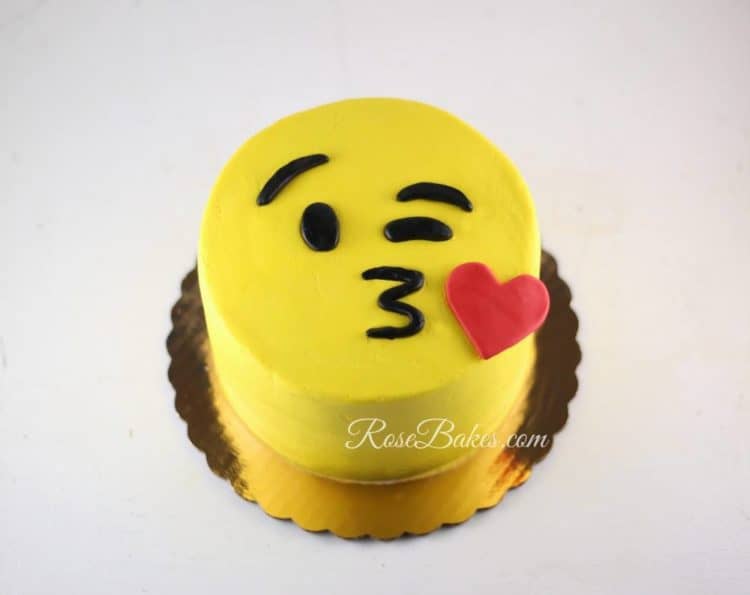 One of my last cakes in December... a "Face Throwing a Kiss" Emoji Cake!!