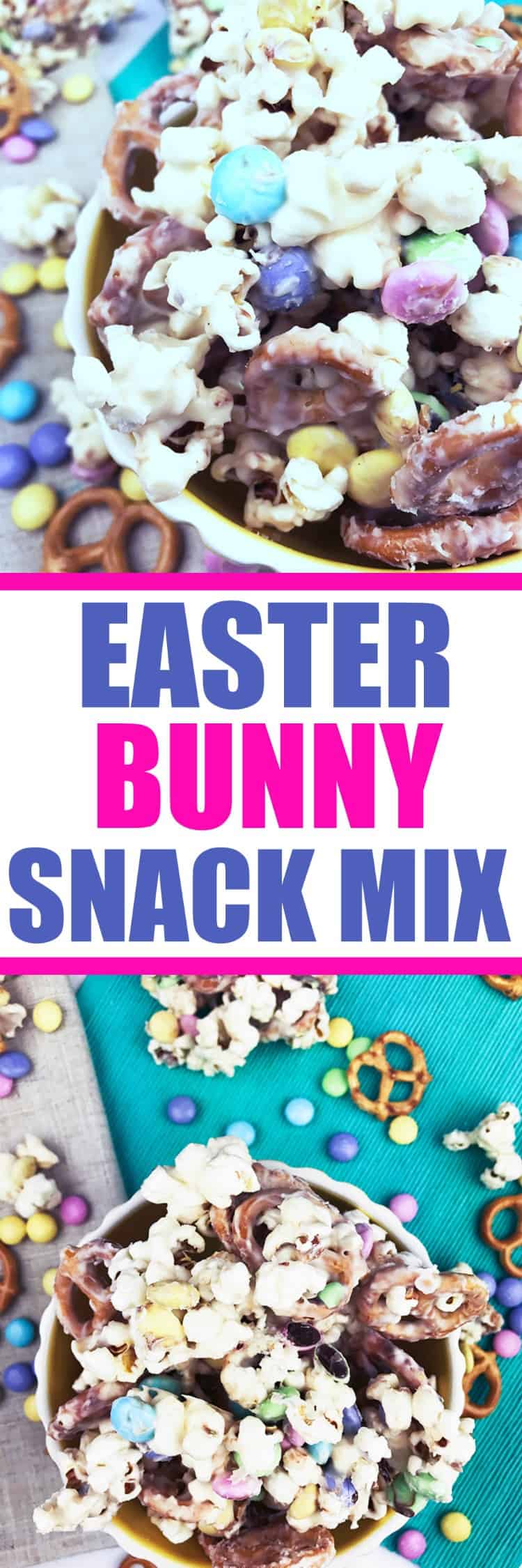 Easter Bunny snack mix picture collage