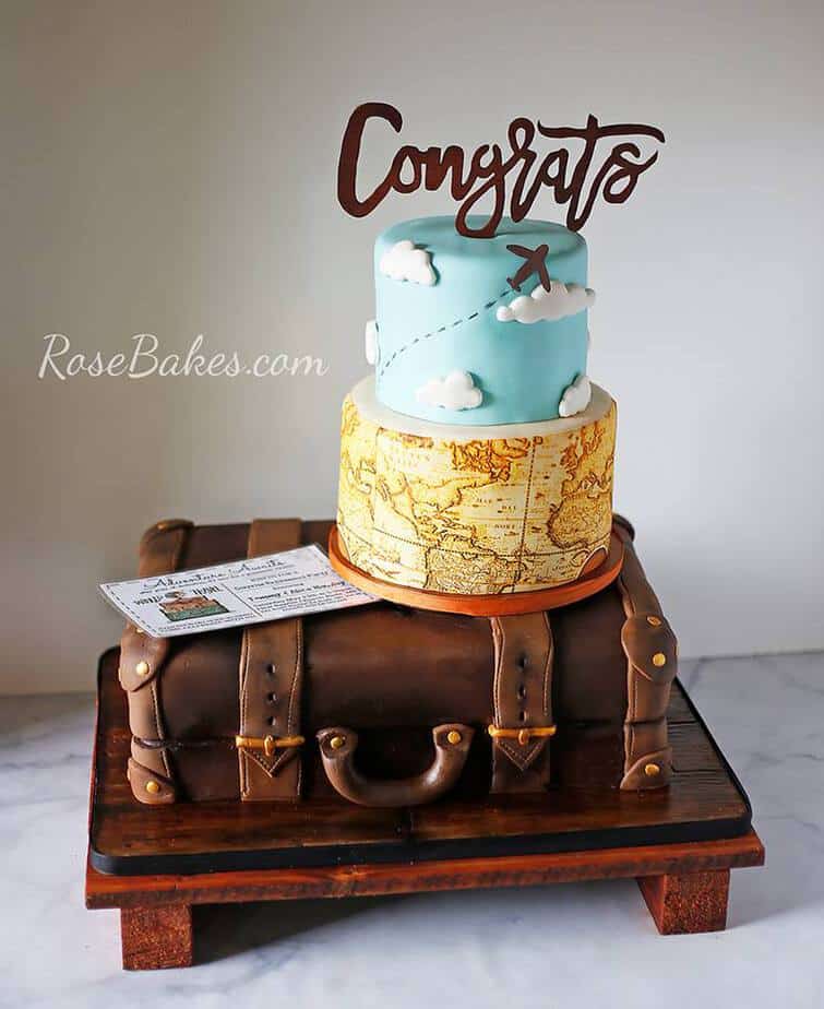 Travel / Suitcase Themed Retirement Cake