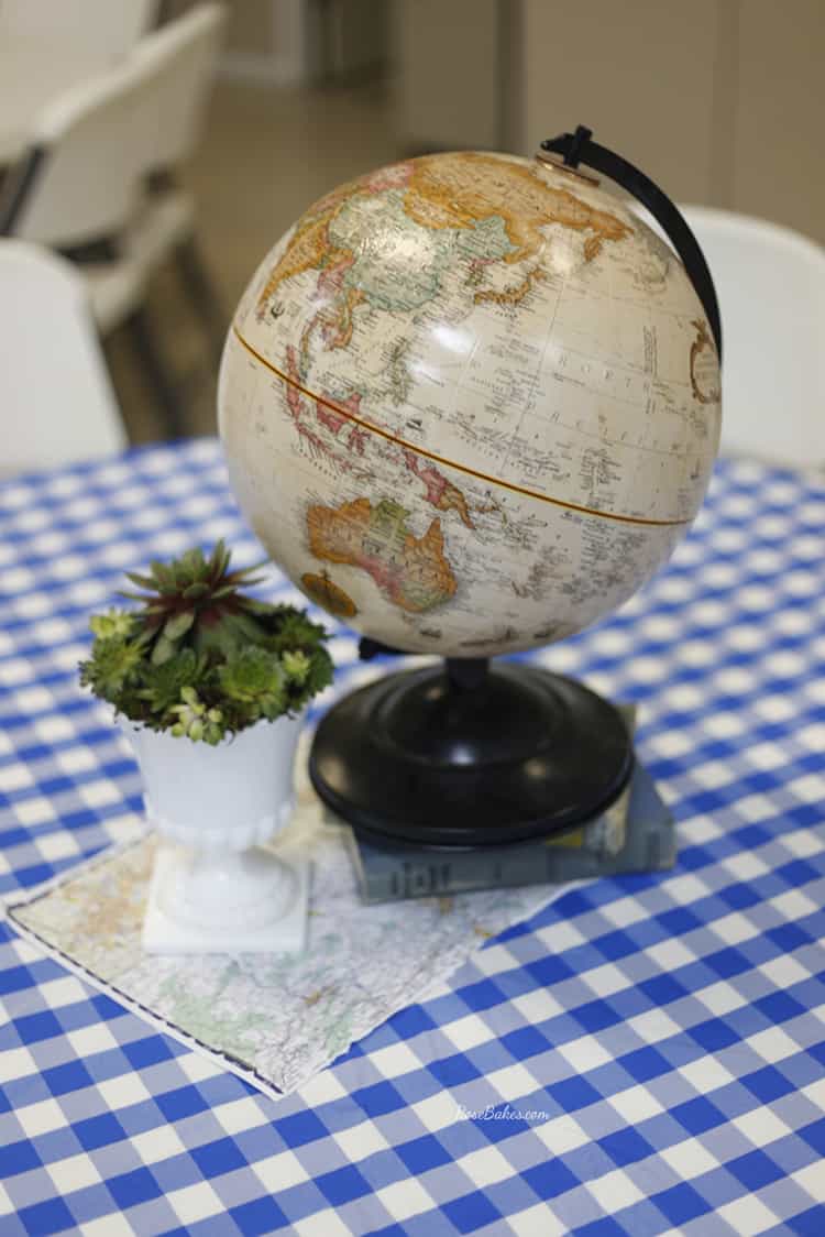 A globe on a table