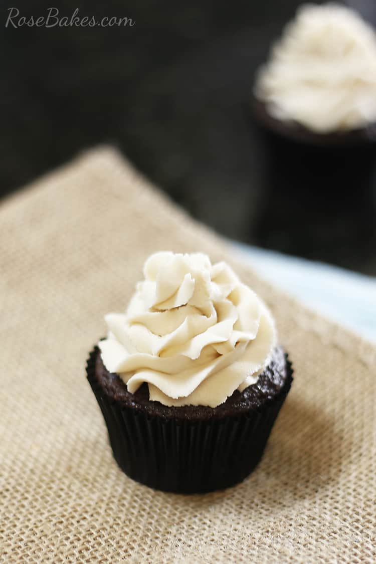 chocolate cupcake with buttercream icing