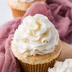 cream cheese frosting on a cupcake