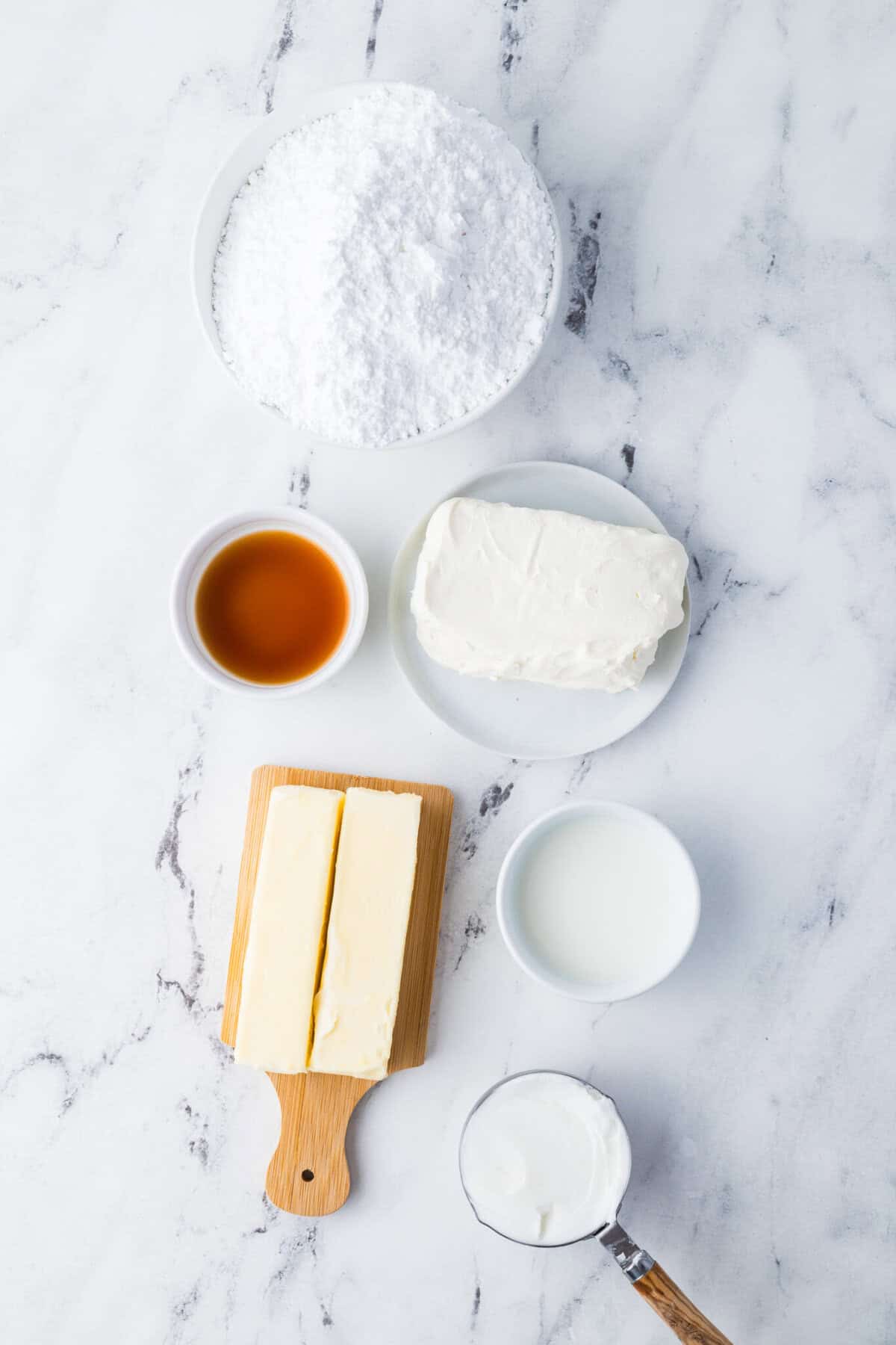 ingredients for cream cheese frosting