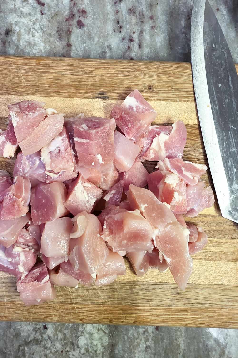 diced raw chicken thighs