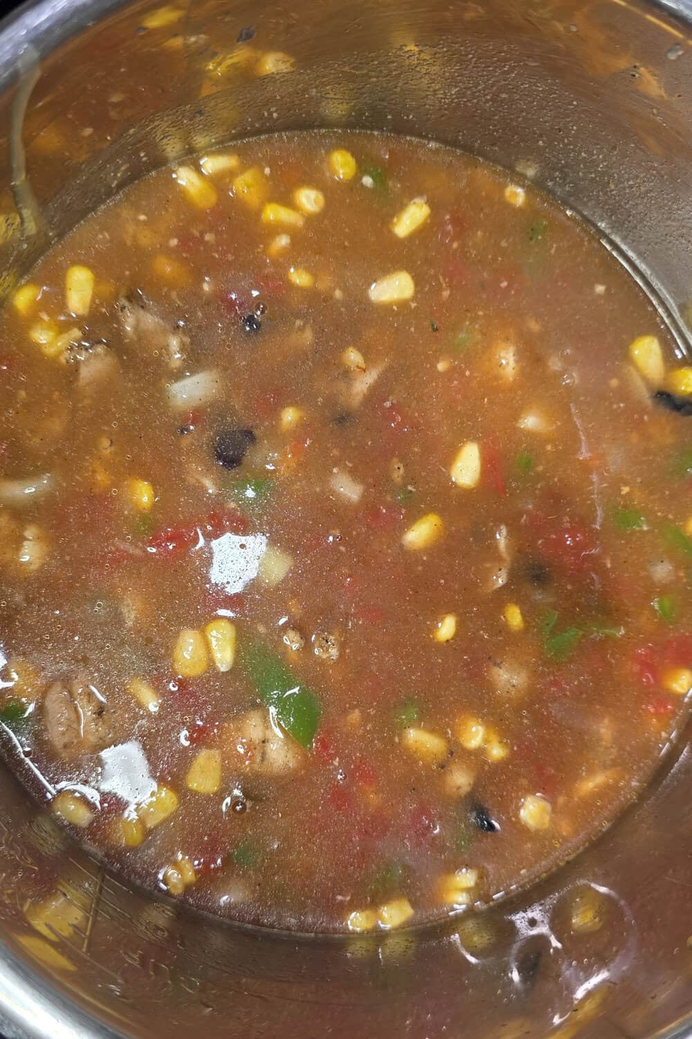 all ingredients mixed up in instant pot