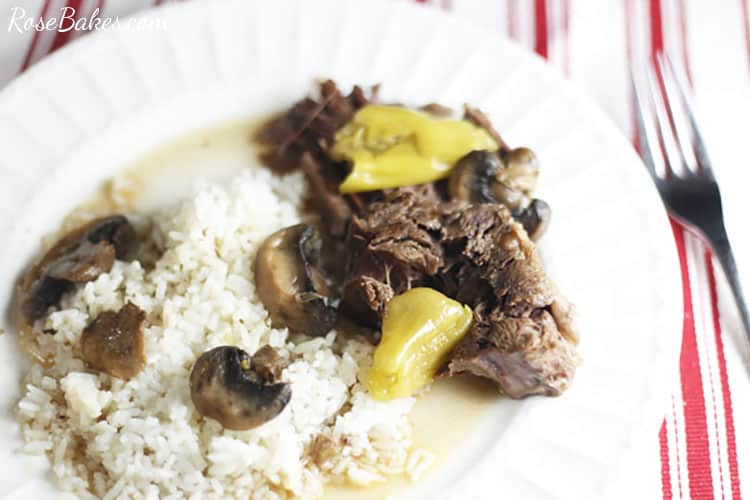 Mississippi Pot Roast served over rice