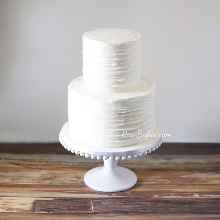 2 tier textured buttercream cake plain with no decoration