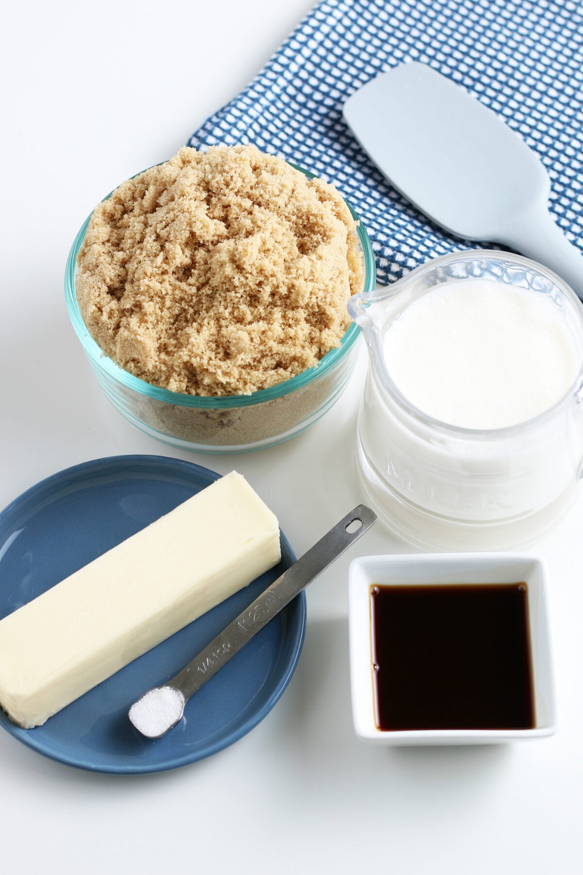 ingredients for homemade caramel sauce