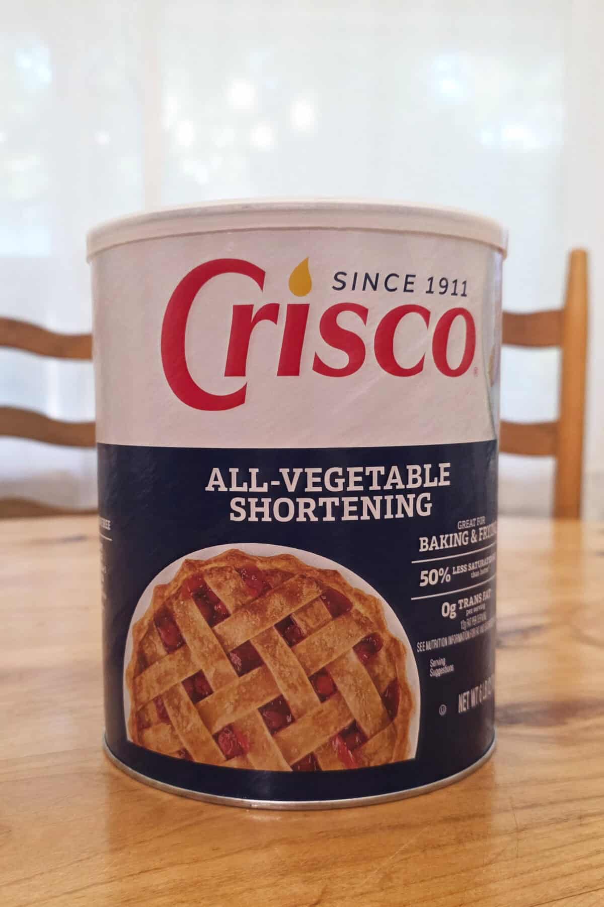 can of crisco on a table