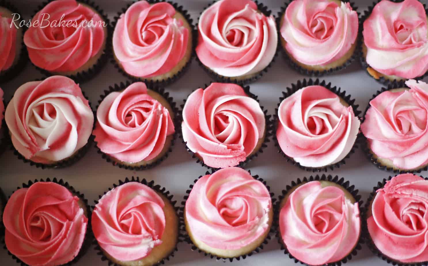 cupcakes with Rose colored frosting