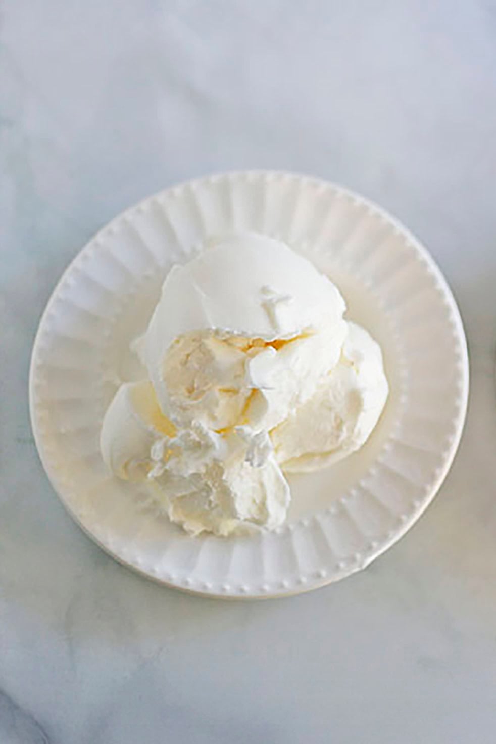 shortening on a white plate