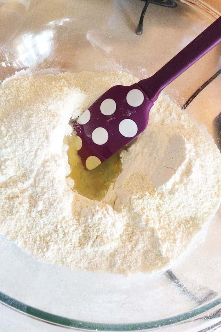 bowl of ingredients for Strawberry Cheesecake Macarons