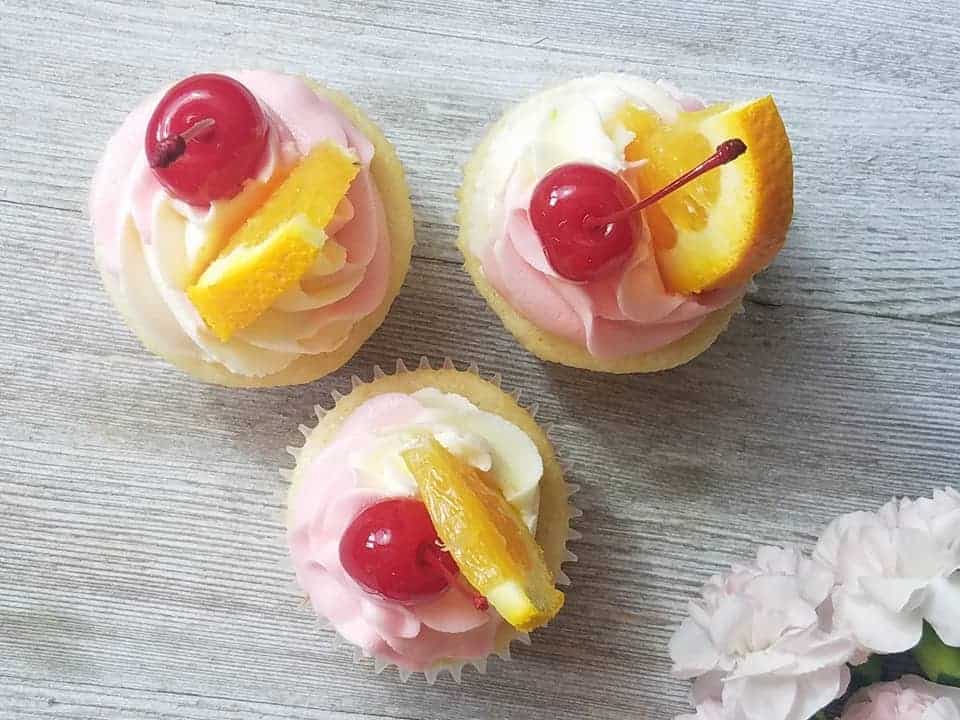 tequilla sunrise cupcakes top view 