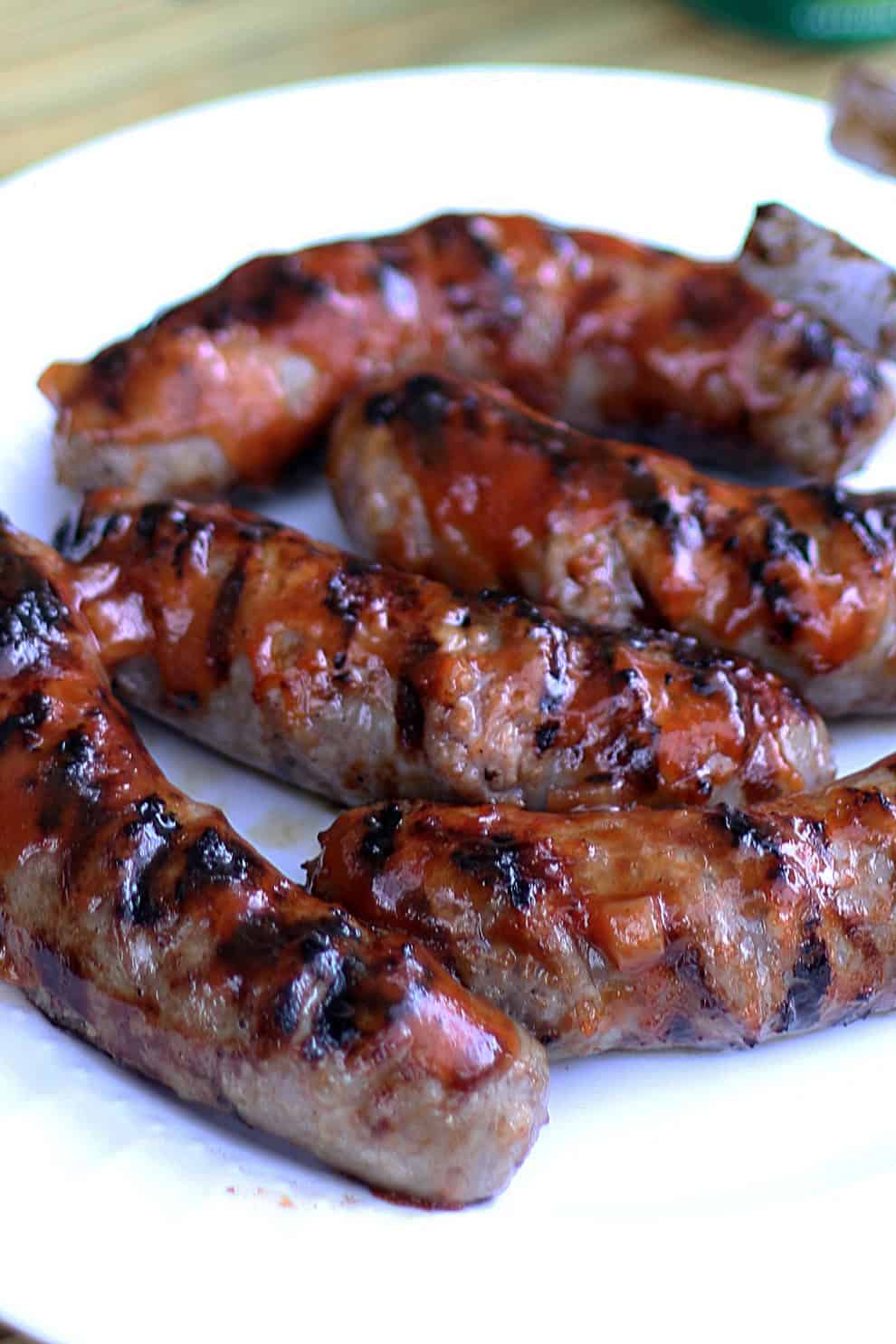 grilled brats with homemade bbq sauce