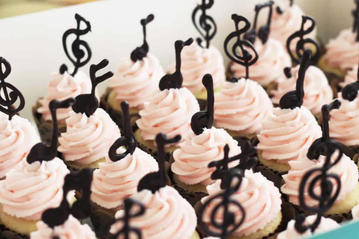 Music Note Cupcakes White Almond Sour Cream Flavor