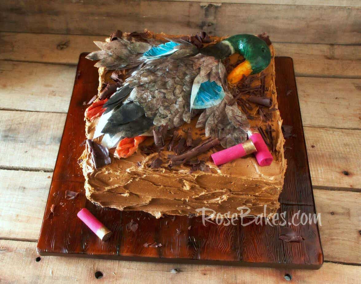 dead duck on duck hunting groom's cake