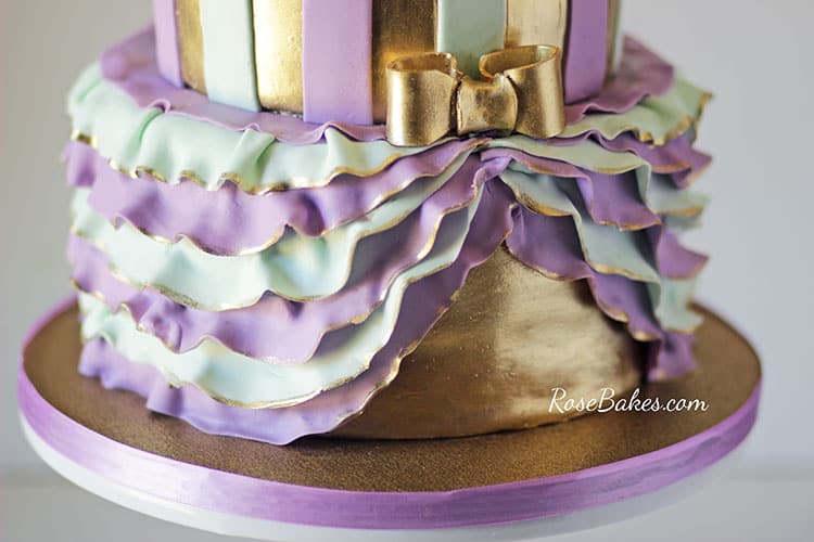 tutu ruffles for princess cake made from fondant