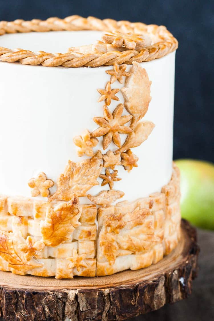 Apple Pie Cake with Lattice Pie Crust Border