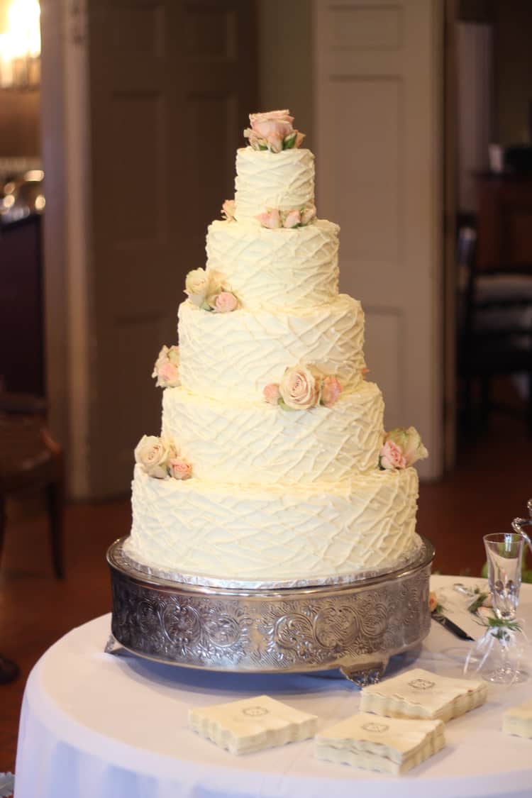 Twigs or Strings Texture Buttercream Wedding Cake