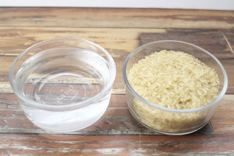 equal bowls of rice and water for perfect rice in instant pot