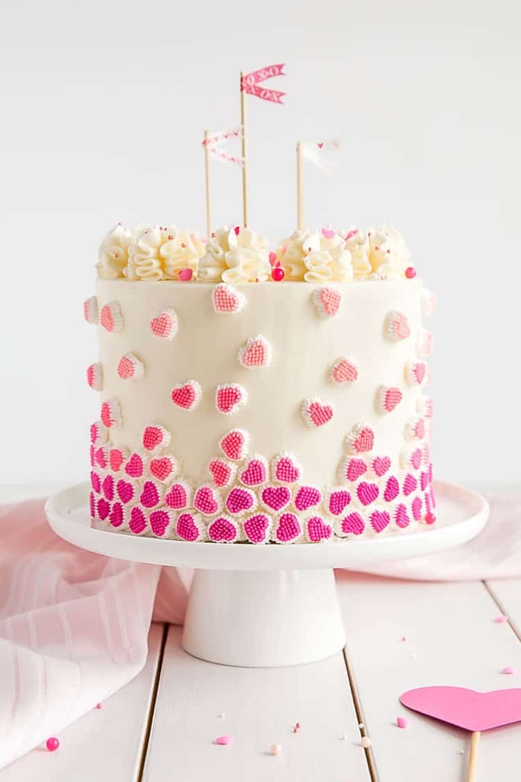 13+ Valentine's Cakes | Candy Hearts Valentine's Cake