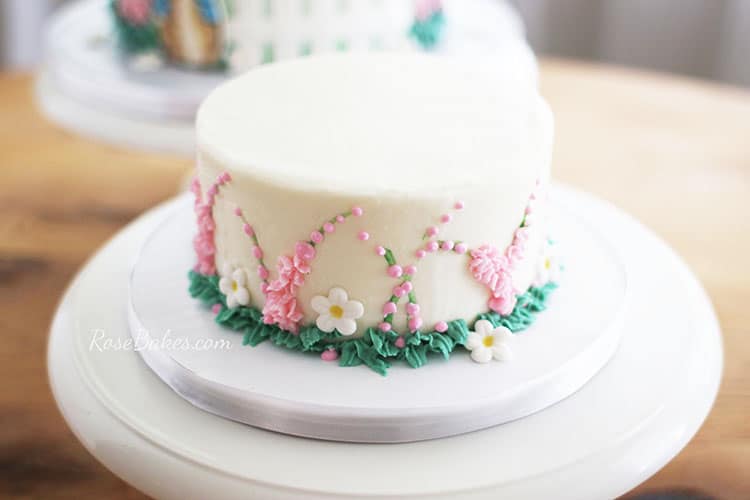 Beatrix Potter Smash Cake with Foxglove flowers in buttercream
