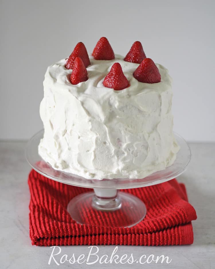 Whole STRAWBERRY SHORTCAKE CAKE wiht fresh strawberries