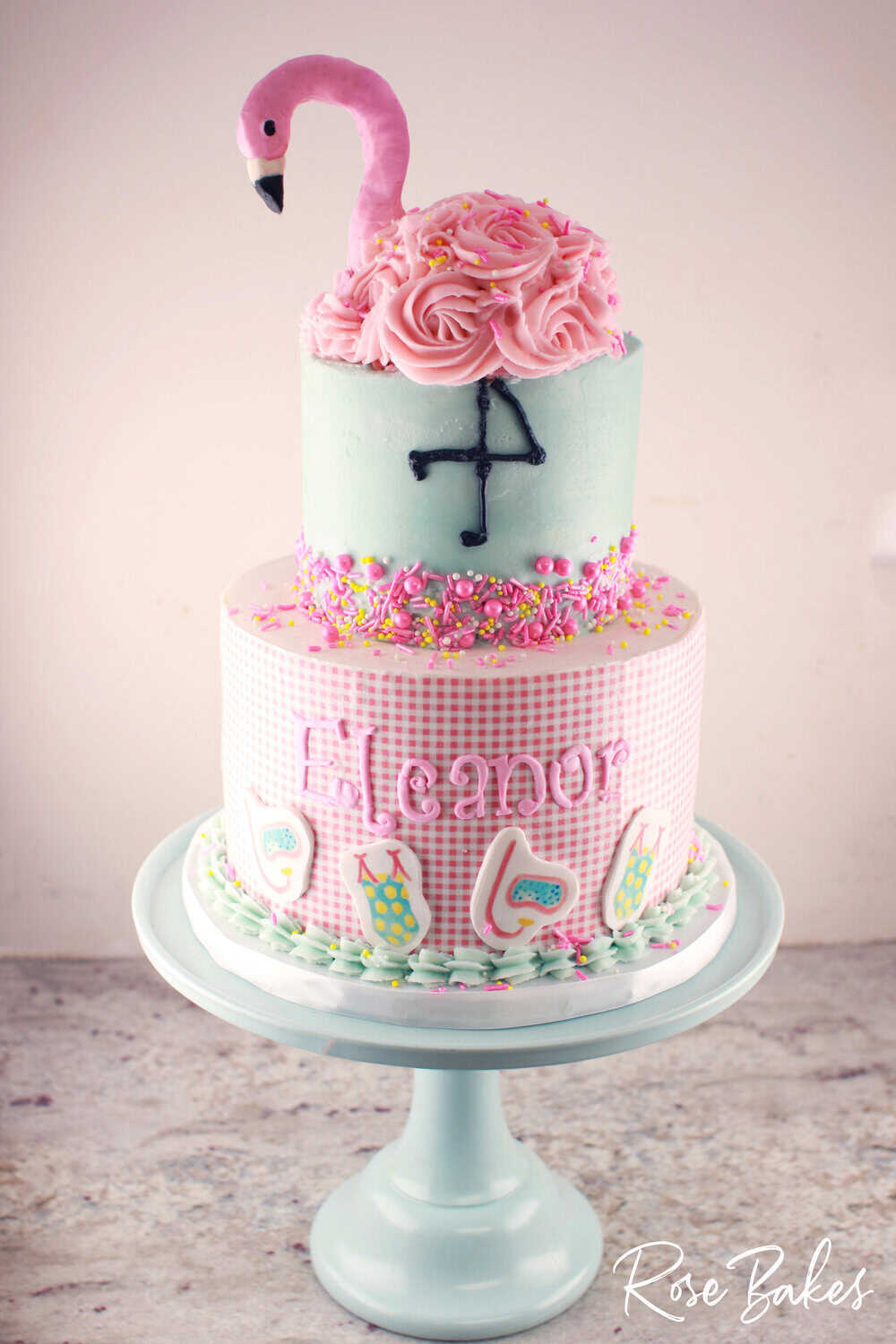 Pool Party Flamingo Cake