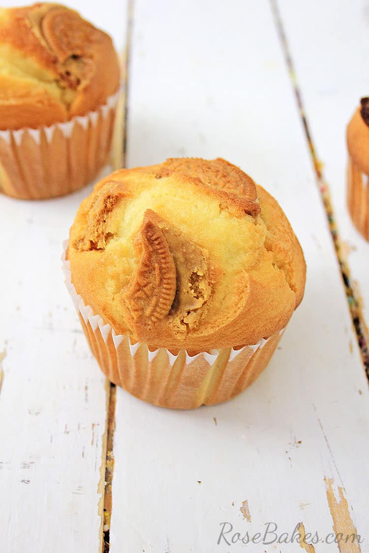OREO Maple Creme Cupcakes with no frosting on white table
