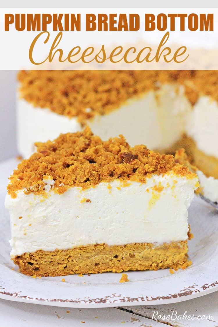 Pumpkin Bread Bottom Cheesecake recipe - slice on a white plate
