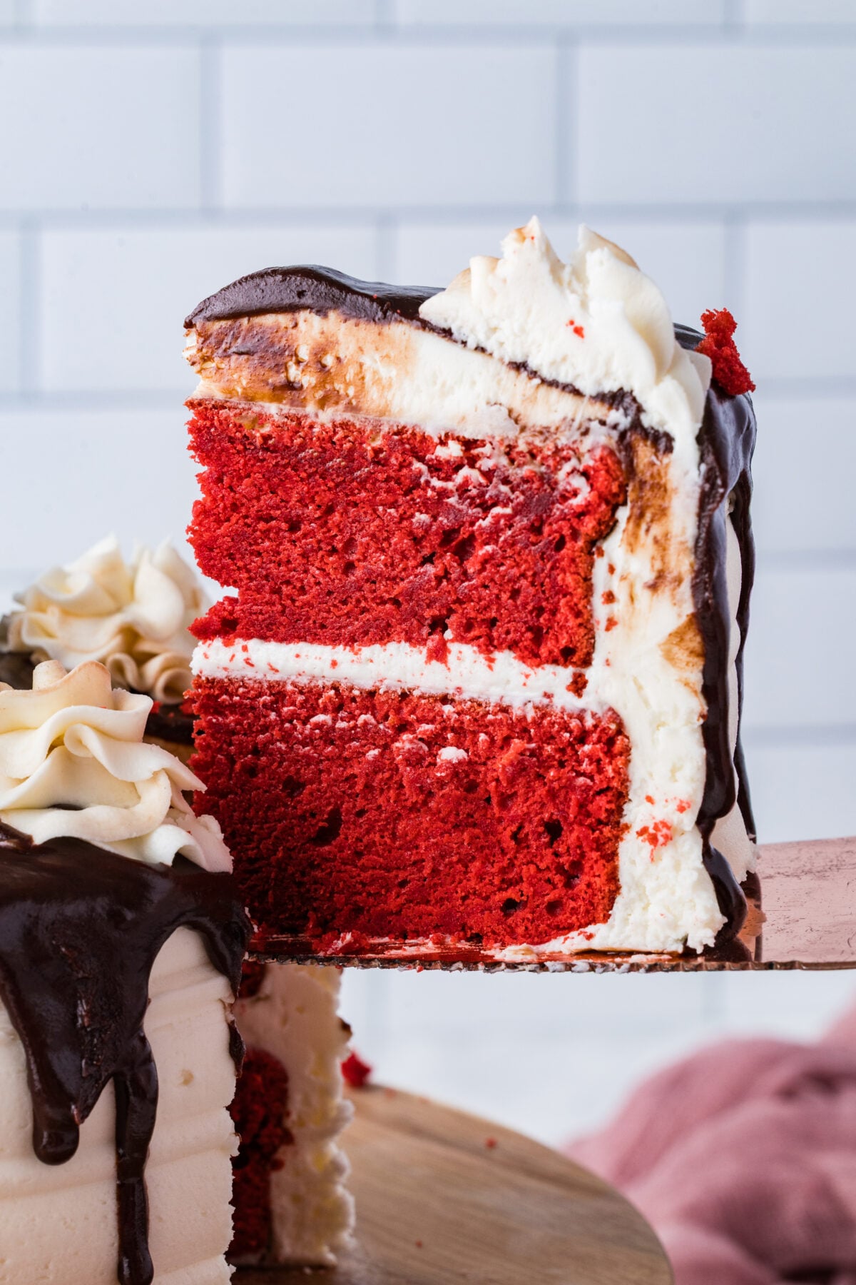 slice of red velvet cake
