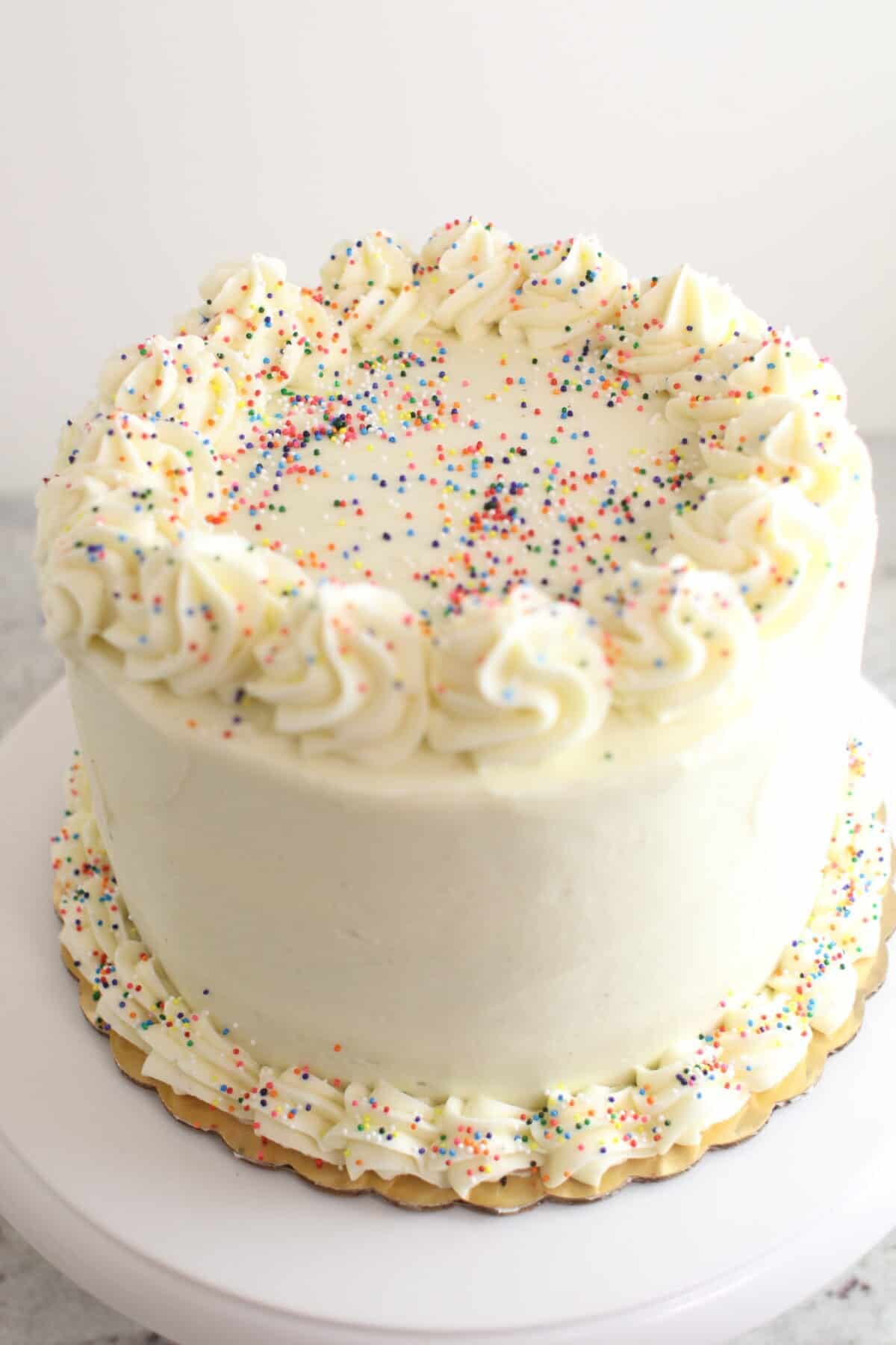 vanilla cake with sprinkles