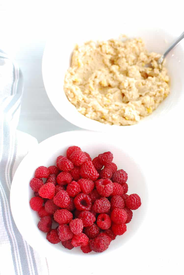 Raspberry Cinnamon Rolls - raspberries and filling