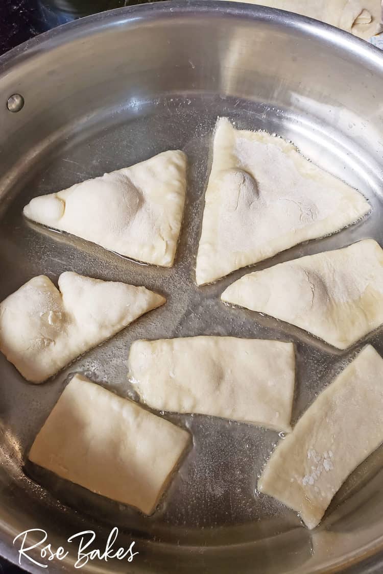 fry bread frying in oil