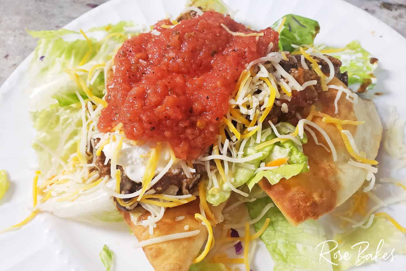 indian fry bread with taco toppings