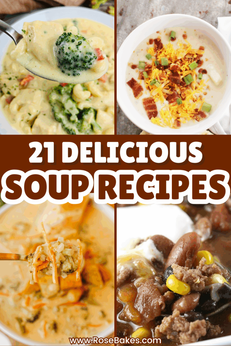 collage of soup recipes
