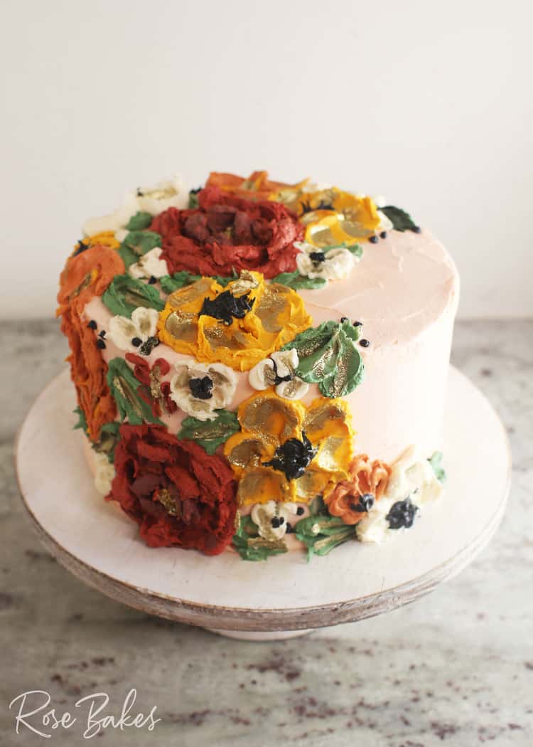 Buttercream Palette Knife Painting Cake {Video!}