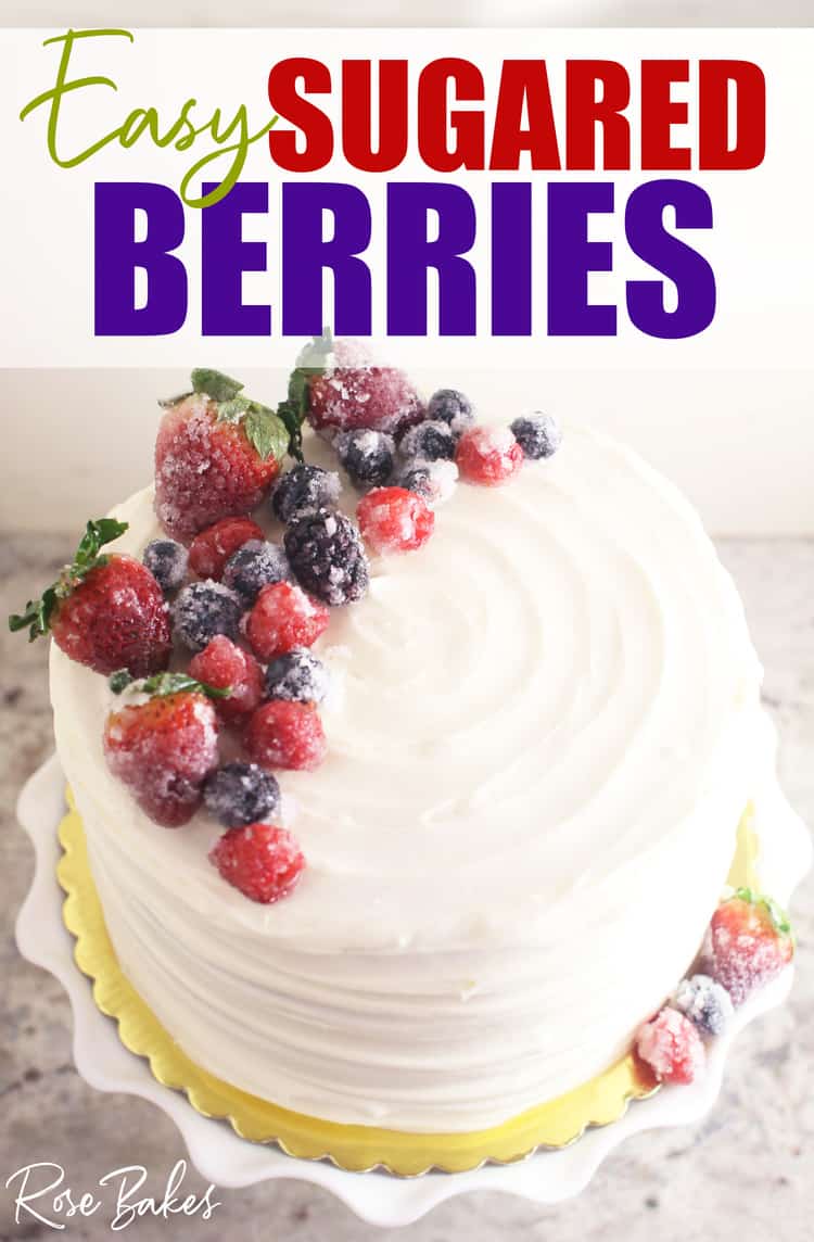 Chantilly Cake topped with sugared berries