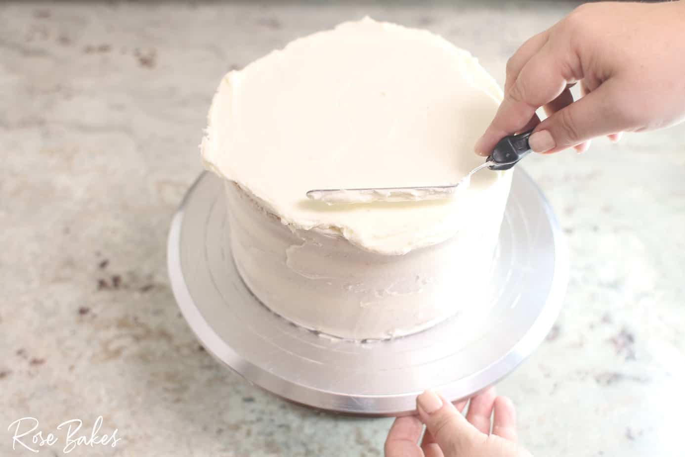 How to Smooth Frost a Cake and How to Get Sharp Buttercream Edges