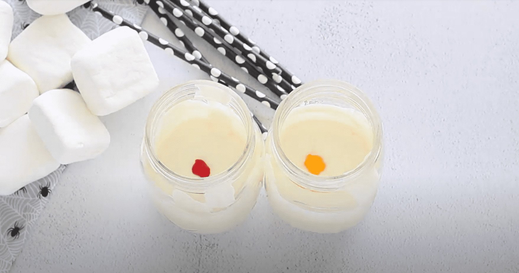 food coloring being added to white candy melt