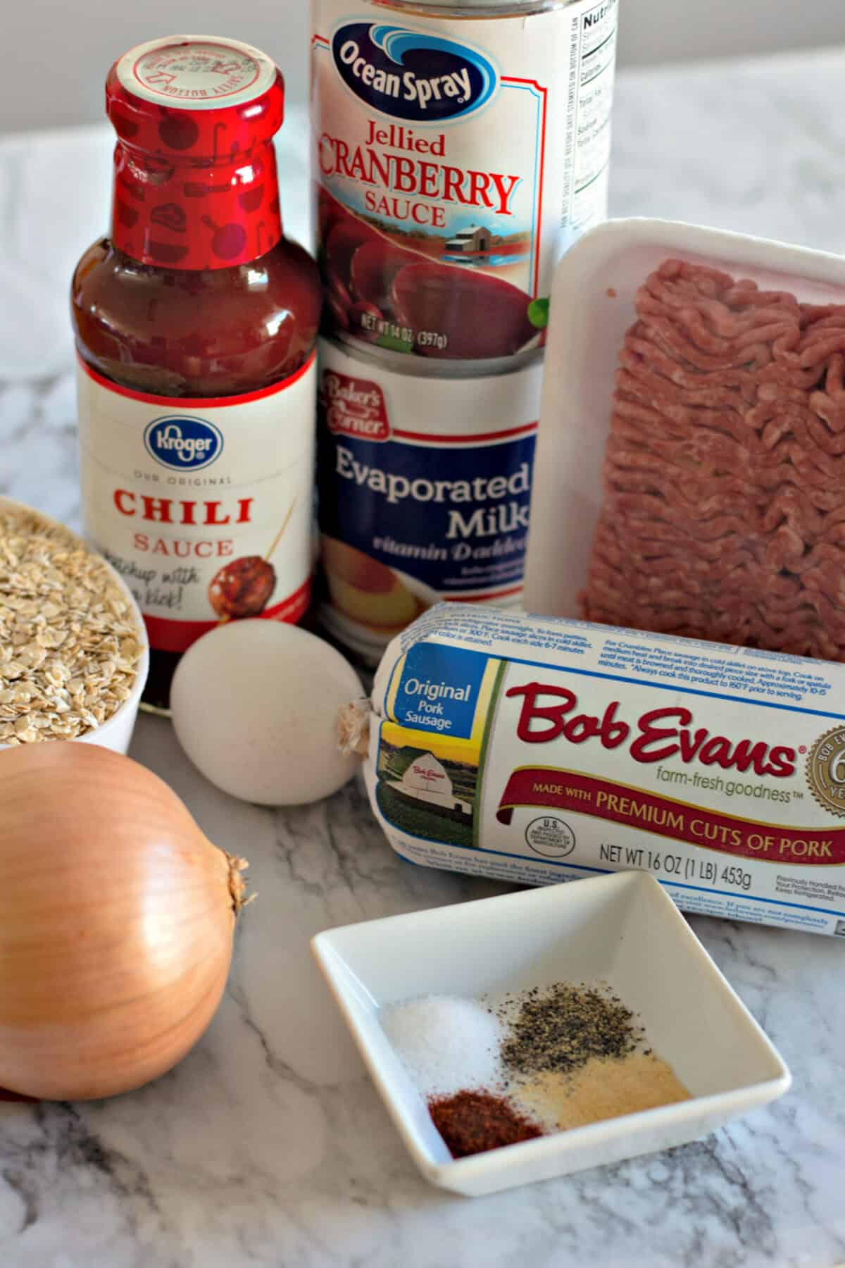 ingredients for cranberry bbq meatballs