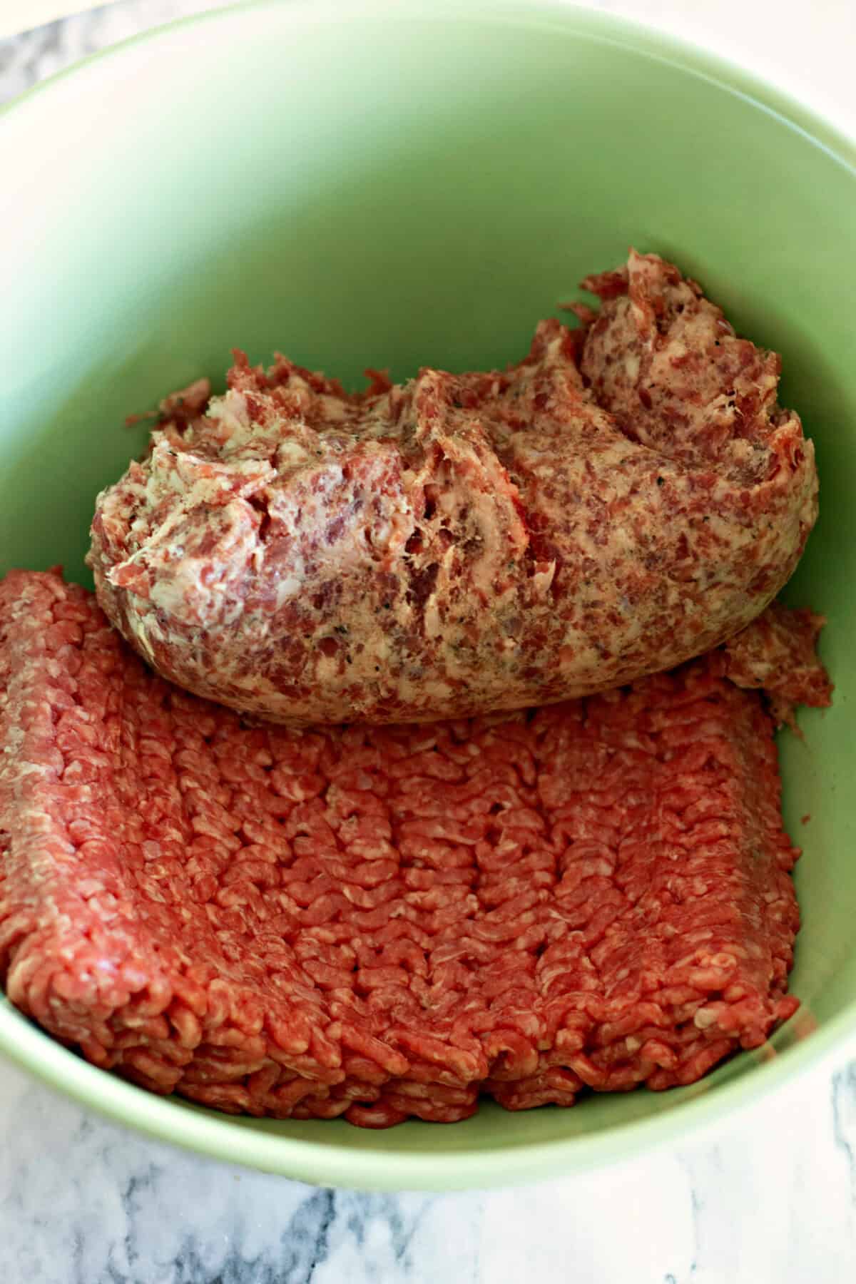 ground meat in bowl